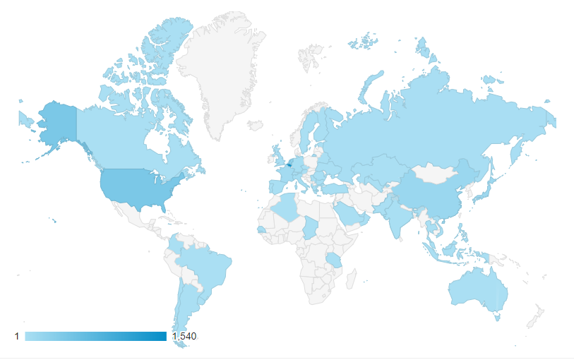 Google Analytics wereldkaart